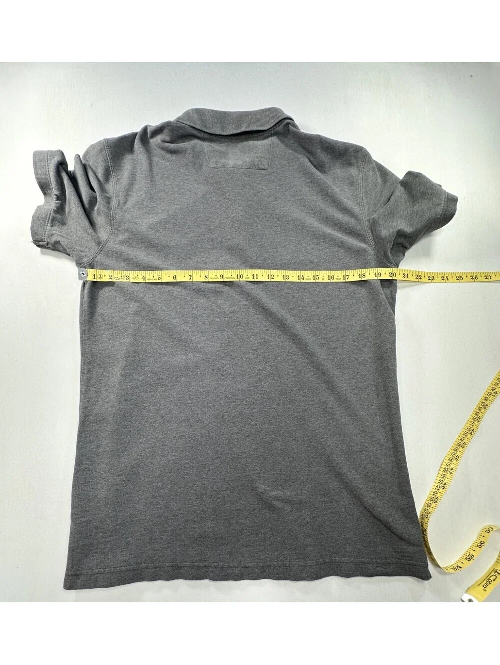 Banana Republic 100% Cotton 1/4 Button Polo Shirt Gray Men L